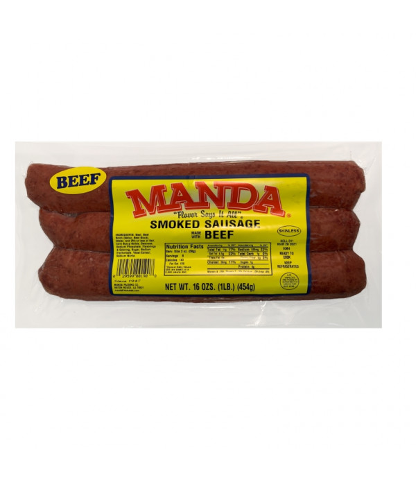 Manda Smoked Beef Sausage 1lb